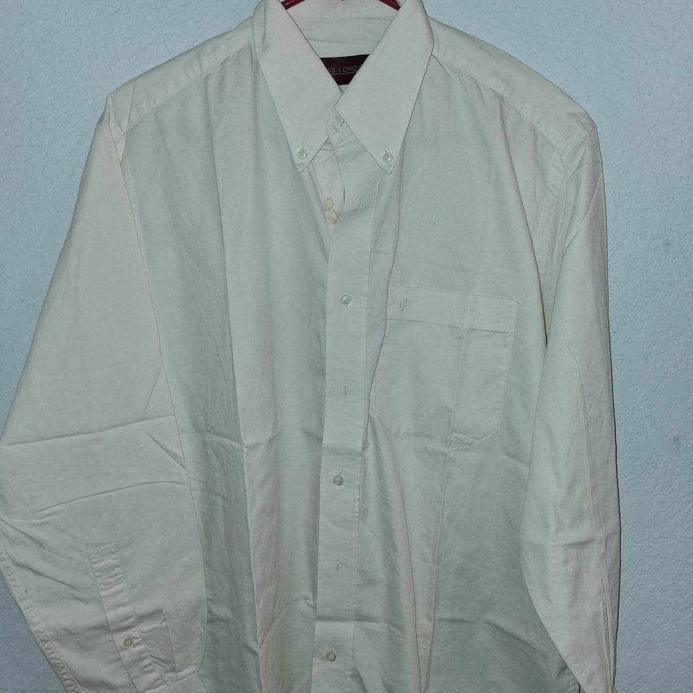 Vintage Louis London Cream Dress Shirt for Men Size 40